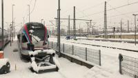 Bahnhof Freilassing BRB Triebzug Triebwagen Schnee